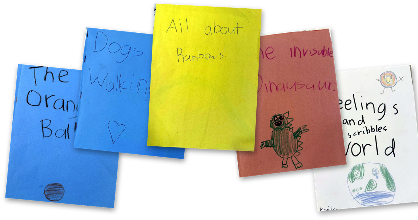Kai Kai's five handmade storybooks
