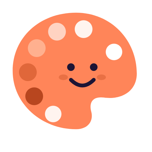 Kai Kai’s Art House – smiling coral paint palette logo