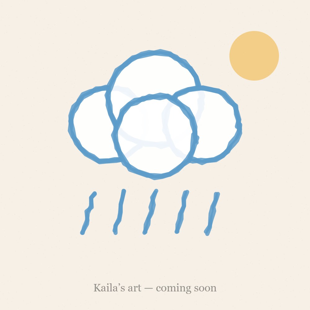 Placeholder crayon drawing — Kaila’s art coming soon